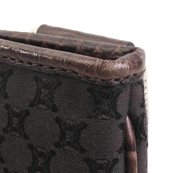 CELINE Macadam Crossbody Shoulder Bag Dark Brown Canvas/Leather - Picture 9 of 14